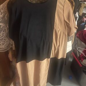 Vintage Black and Tan Colorblock Christy Lyn Dress